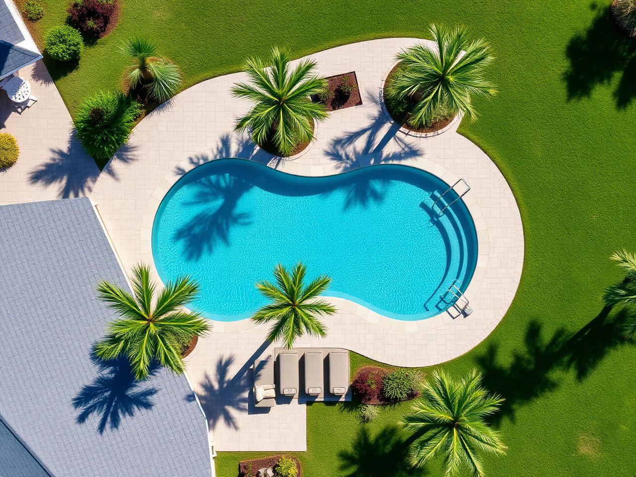 Aerial view of a Florida residential pool